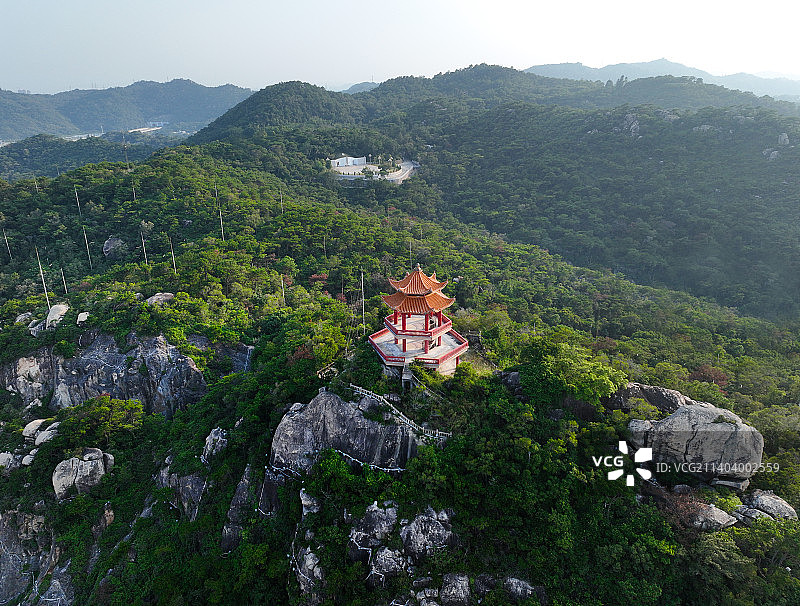广东省汕头市濠江区礐石风景名胜区石林湖公园天坛花园航拍图片素材