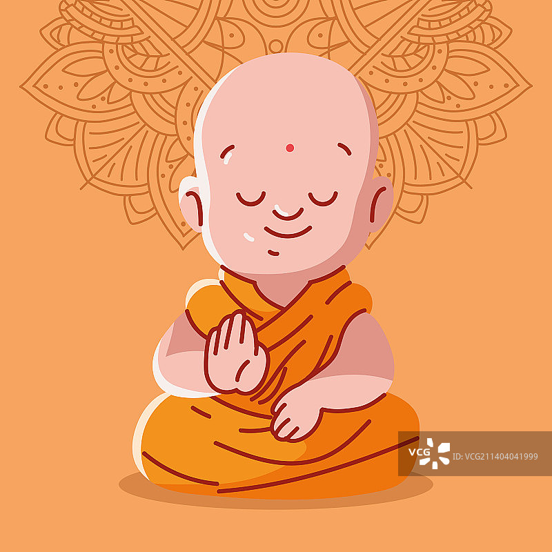 可爱的小沙弥图片素材