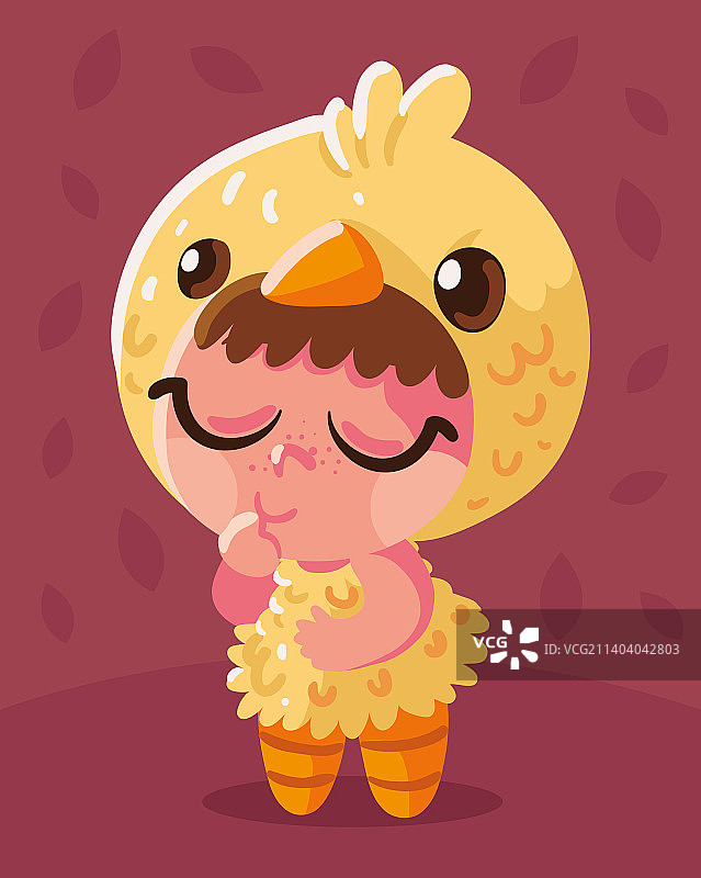 万圣节穿着小鸡服装的可爱女孩图片素材