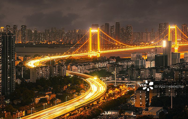 鹦鹉洲夜景图片素材