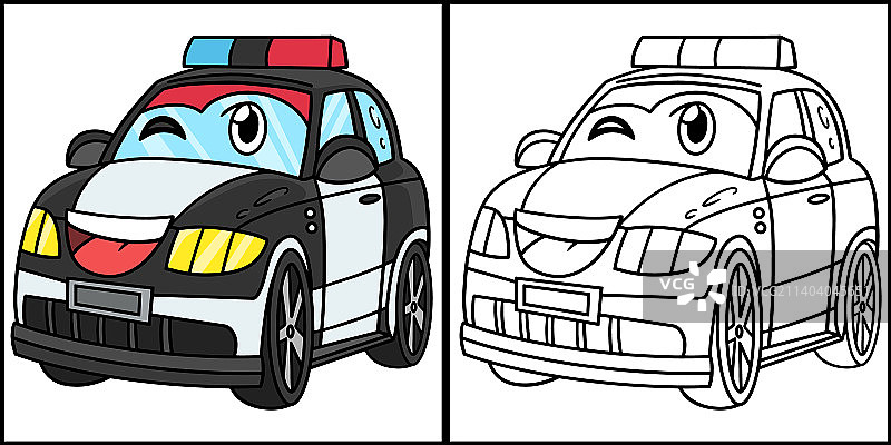 面部彩绘警车图片素材