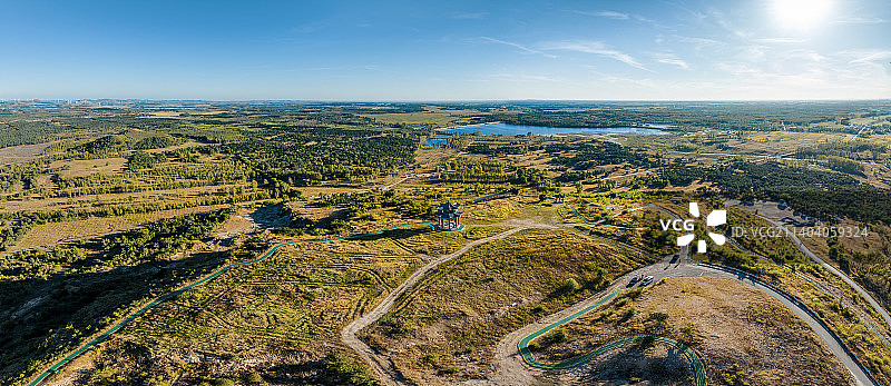 辽宁省阜新市彰武县德力格尔大黑山风光（航拍）图片素材