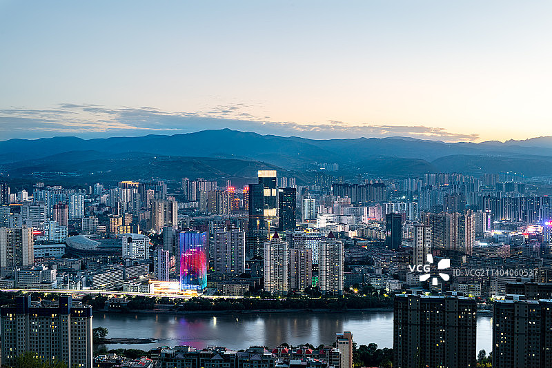 中国兰州夜景图片素材