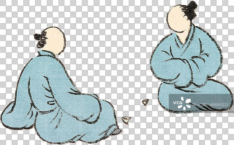 对坐聊天喝茶的古人图片素材