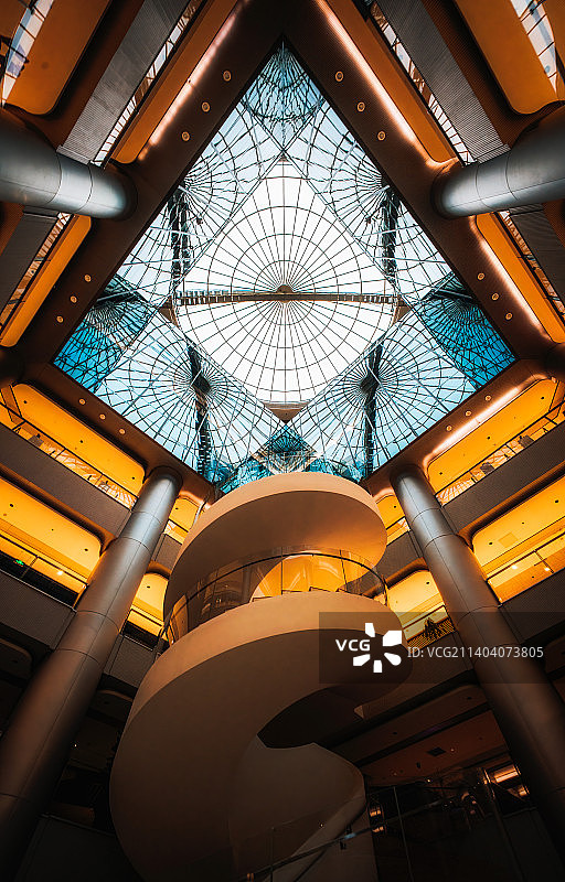 中粮广场旋转楼梯和天花板图片素材