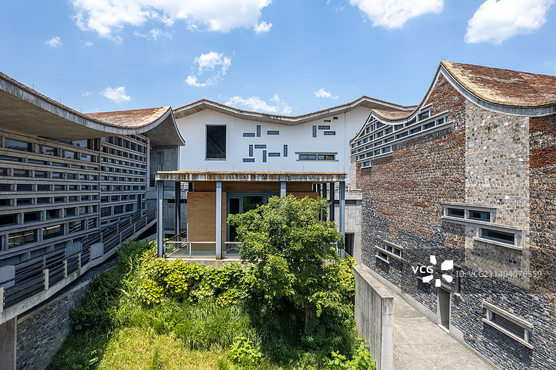 王澍富阳博物馆、公望美术馆、档案馆航拍图片素材