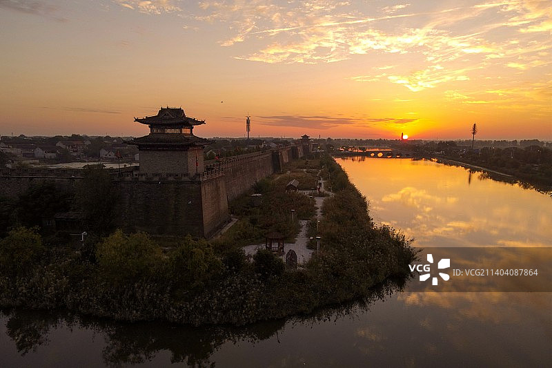 河北省邯郸市广府城，广平府，水城古城太极城。图片素材