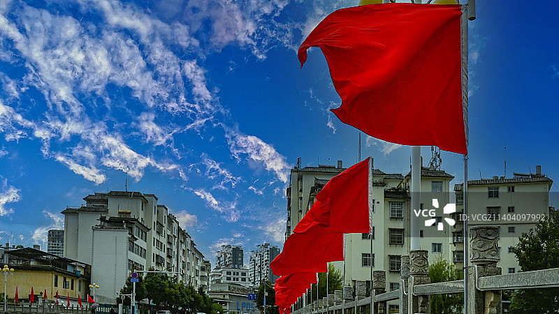 红旗猎猎图片素材