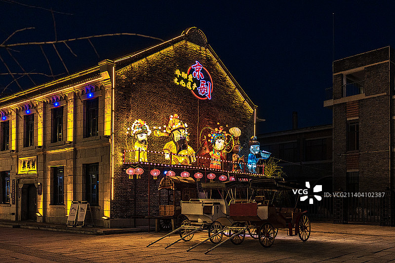 辽宁营口老街夜景图片素材