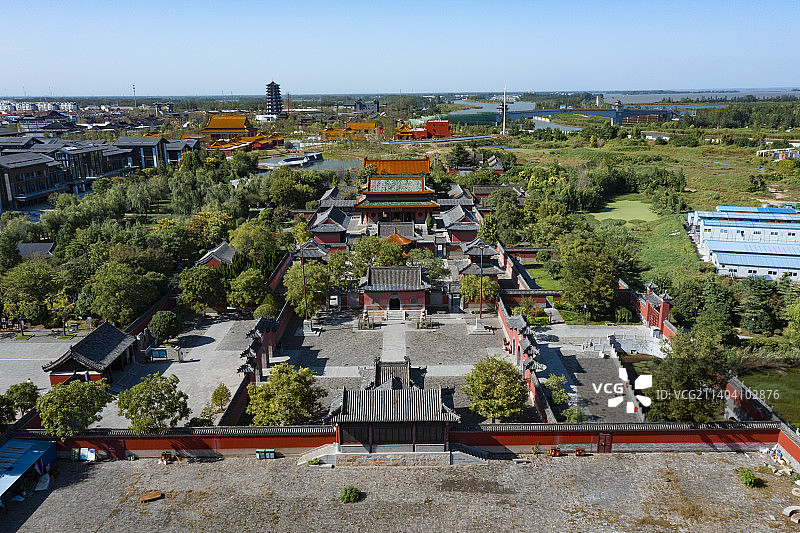 江苏省宿迁大运河龙王庙行宫航拍图片素材