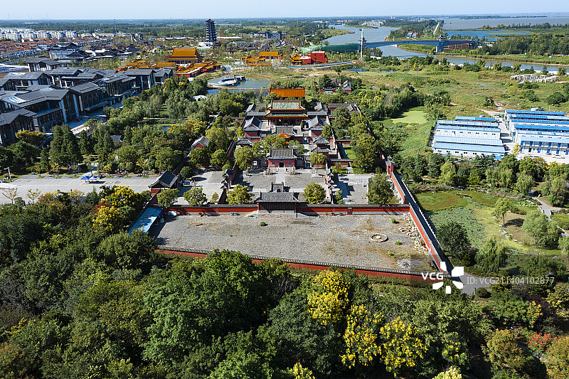 江苏省宿迁大运河龙王庙行宫航拍图片素材