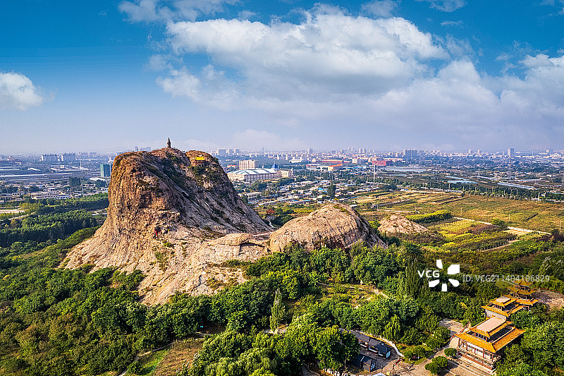辽宁营口鲅鱼圈望儿山风景区航拍图片素材