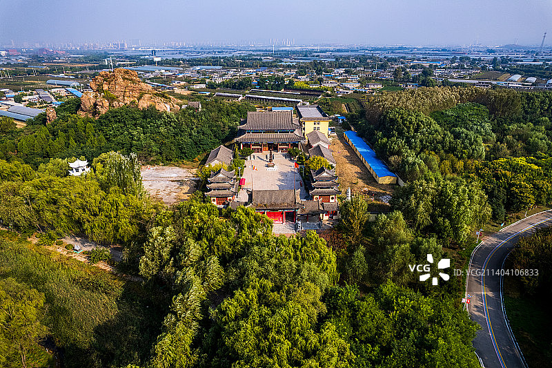 辽宁营口鲅鱼圈望儿山风景区航拍图片素材