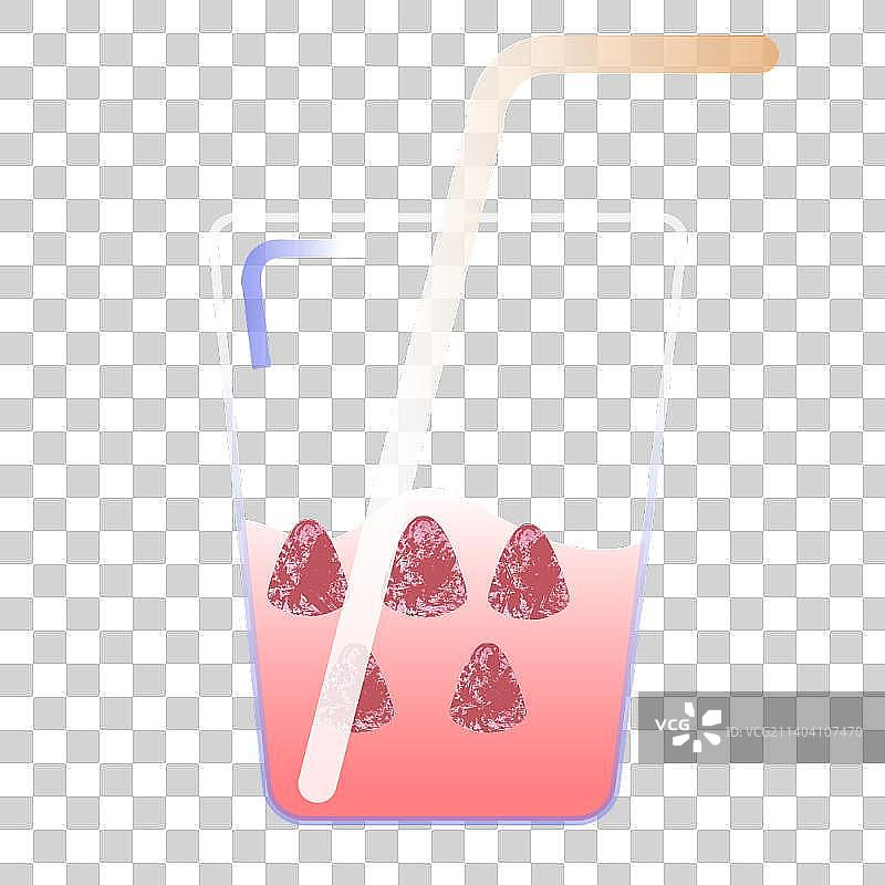 草莓汁插画图片素材