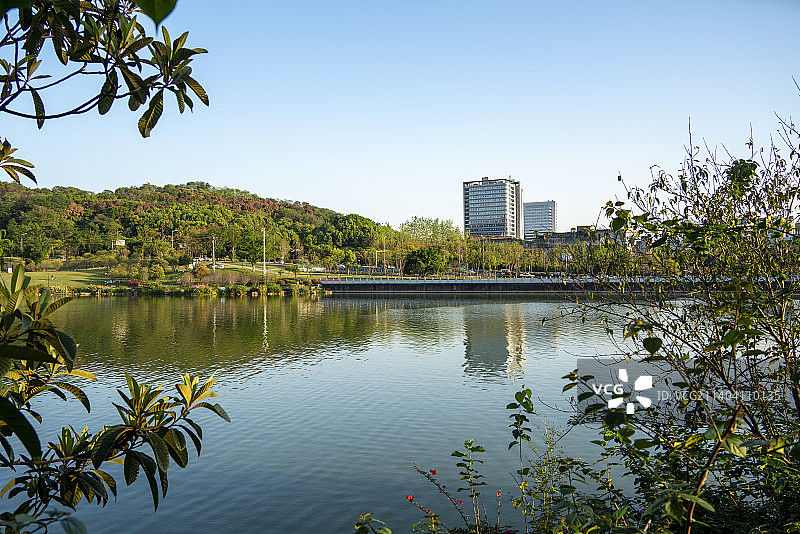 重庆照母山植物园人和水库自然风光美景图片素材
