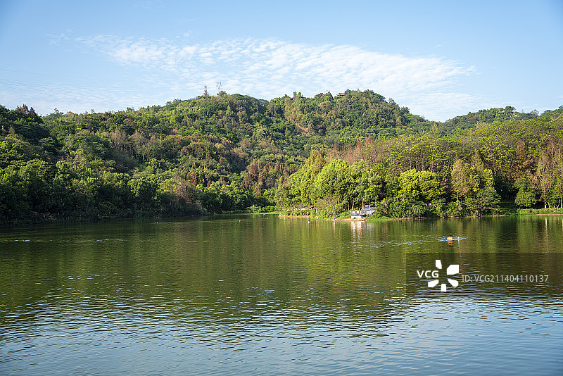 重庆照母山植物园人和水库自然风光美景图片素材