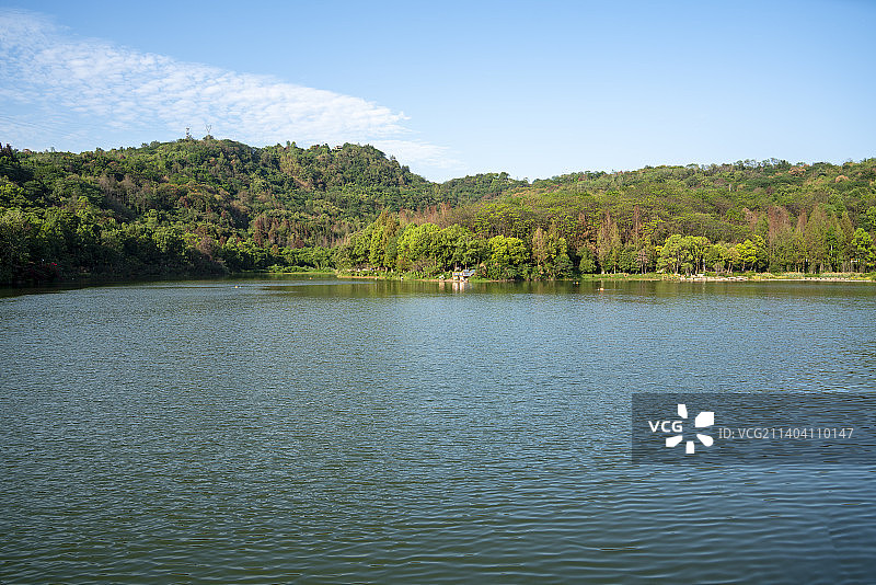 重庆照母山植物园人和水库自然风光美景图片素材