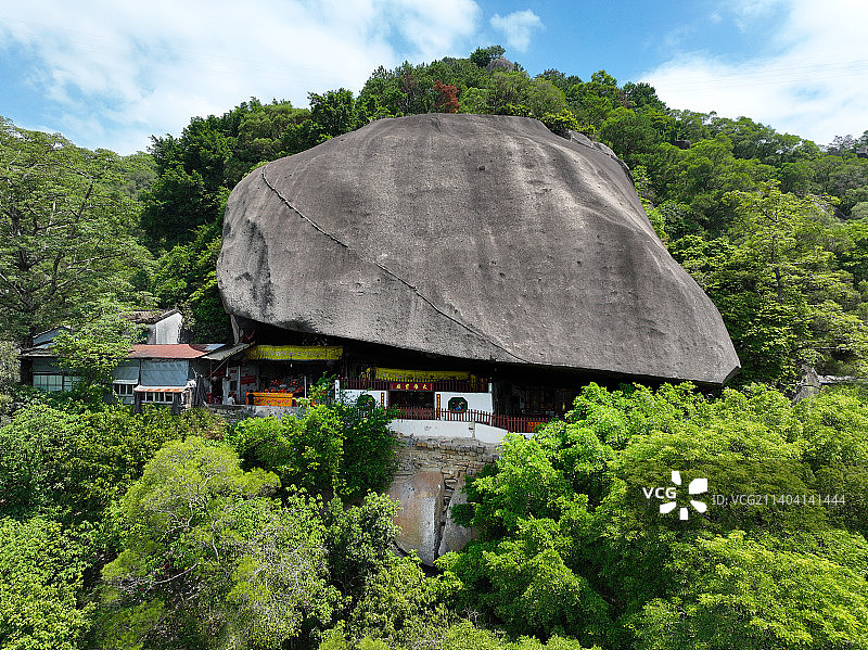 广东省潮州市潮安区甘露寺航拍图片素材