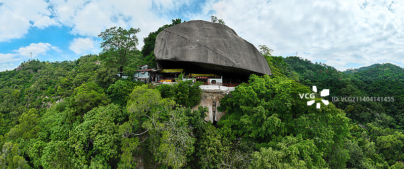 广东省潮州市潮安区甘露寺航拍图片素材