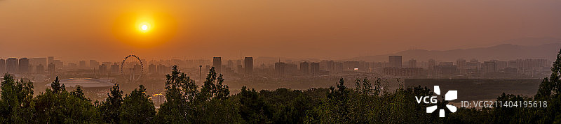 日落时的城市景色图片素材