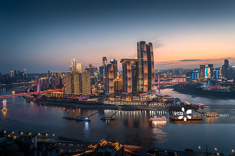 重庆朝天门两江夜景图片素材