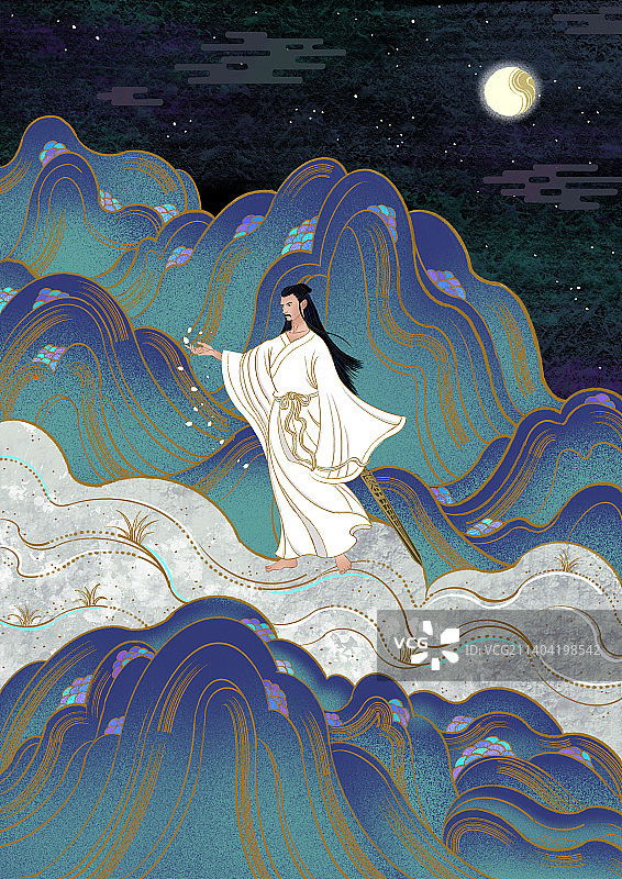 楚辞屈原古代男人文人传统中国风图片素材