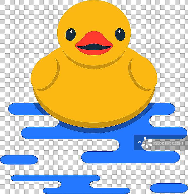小黄鸭玩具图标极简鸭子图片素材