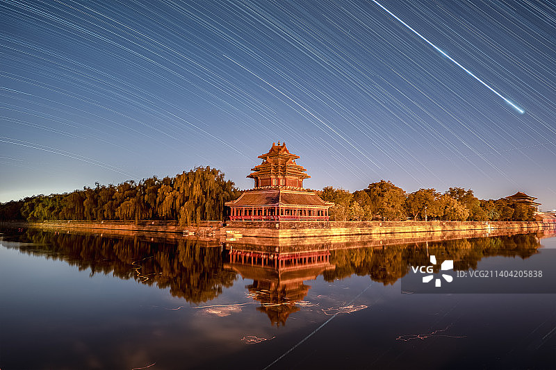 故宫角楼星轨图片素材