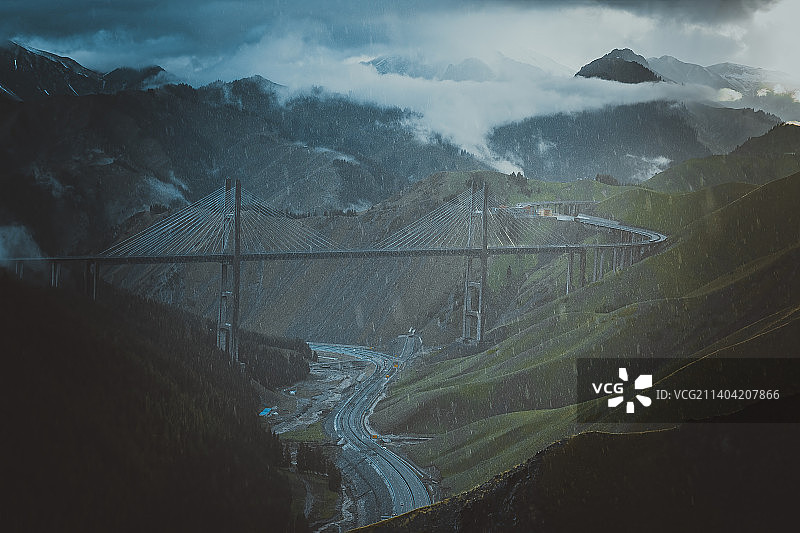 雨中果子沟图片素材