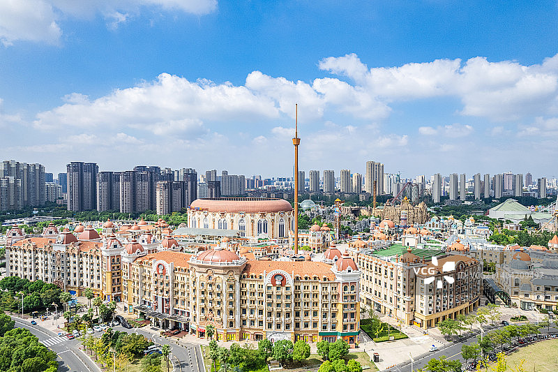 航拍江苏常州中华恐龙园图片素材