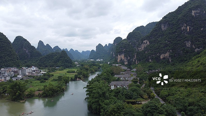 阳朔山水人文气息图片素材