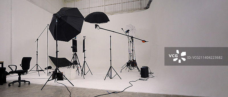 曼谷拍摄现场的演播室视频制作灯光图片素材