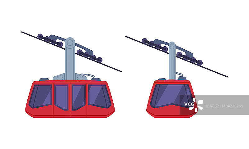 作为土耳其运输工具的红色缆车车厢图片素材