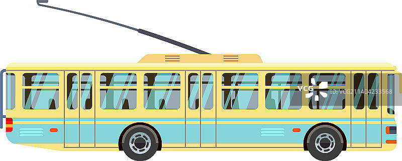 无轨电车侧视图乘客运输图标图片素材