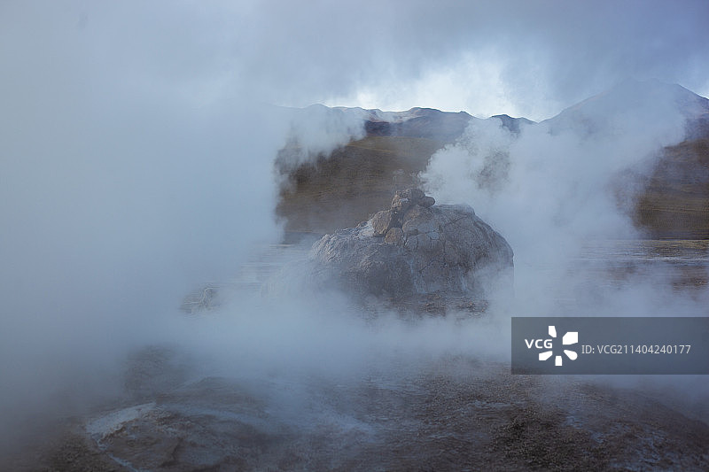 阿塔卡马沙漠的火山景观图片素材