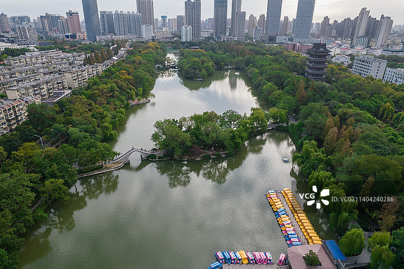 合肥包公园航拍图片素材