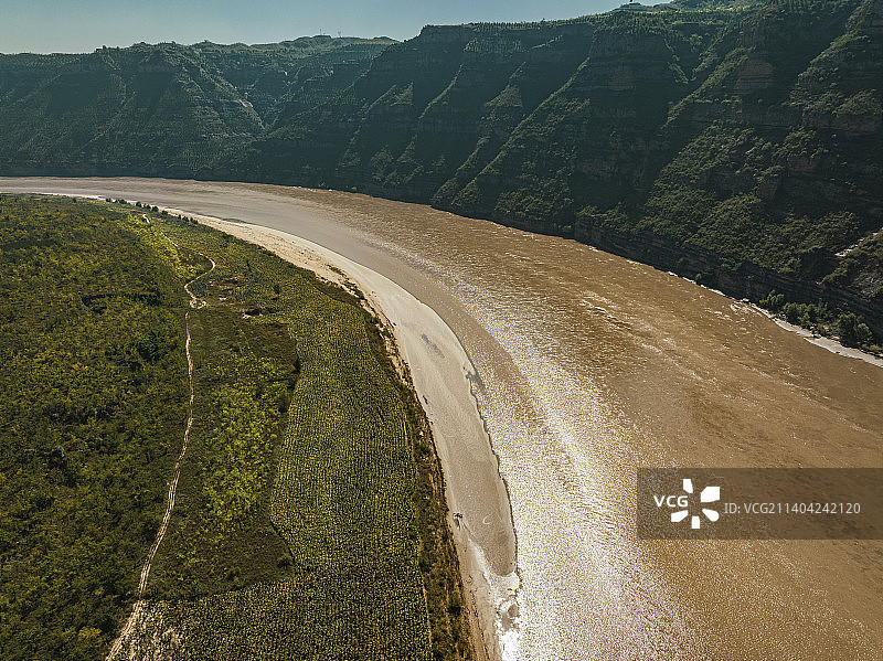蜿蜒曲折的黄河图片素材