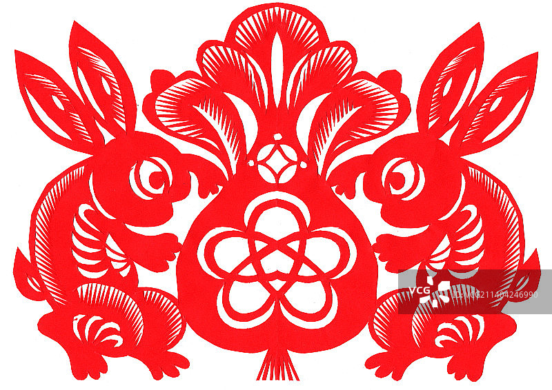 剪纸兔子图片素材