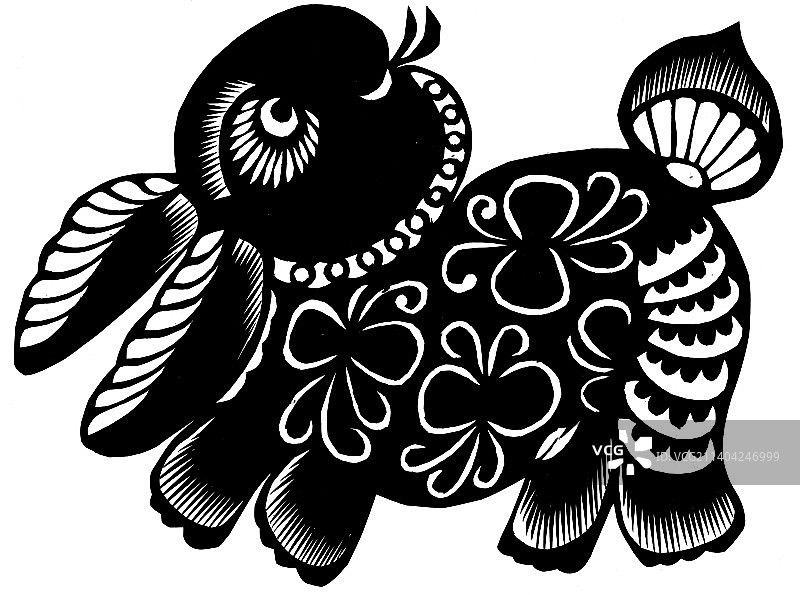 剪纸兔子图片素材