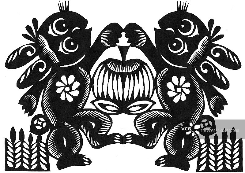 剪纸兔子图片素材