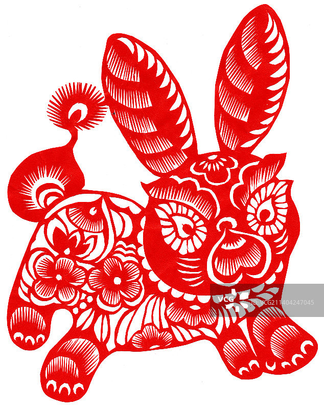 剪纸兔子图片素材