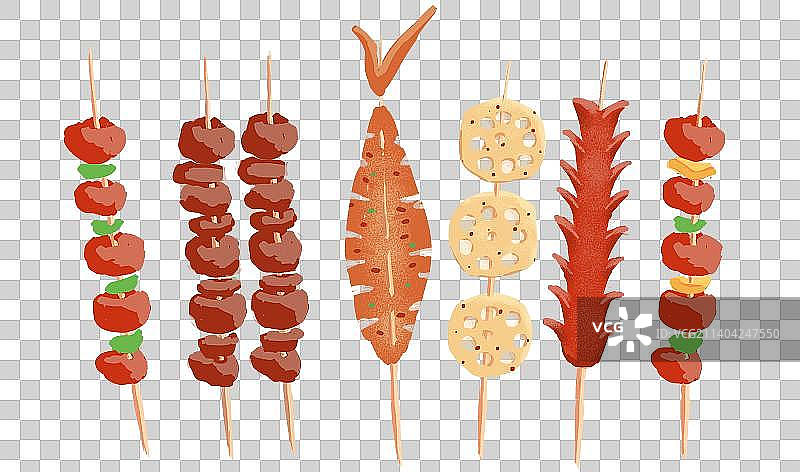 烤串手绘卡通图片素材