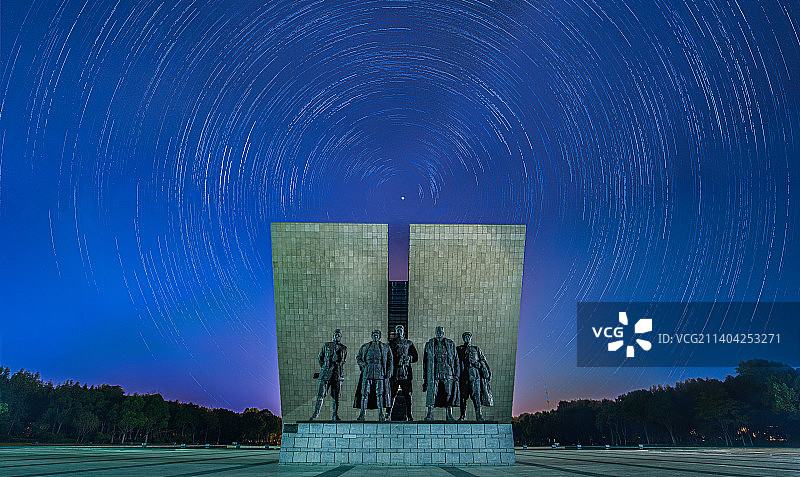 渡江战役纪念馆的星空图片素材
