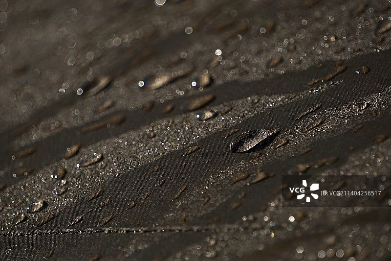 雨滴从防水油布上滑落图片素材
