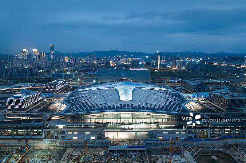 航拍俯瞰杭州西站货车西站图片素材