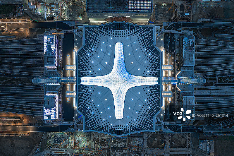 航拍俯瞰杭州西站货车西站图片素材