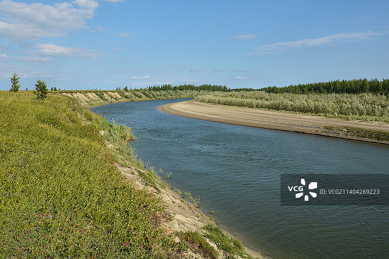 俄罗斯亚马尔半岛的河流图片素材