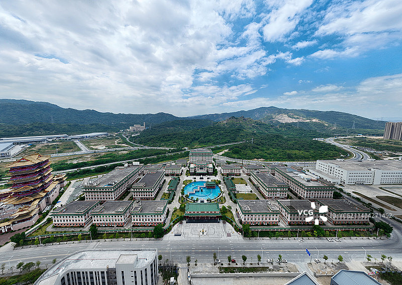 广东省潮州市太安堂麒麟丸非遗博物院麒麟阁中医药科技馆航拍图片素材