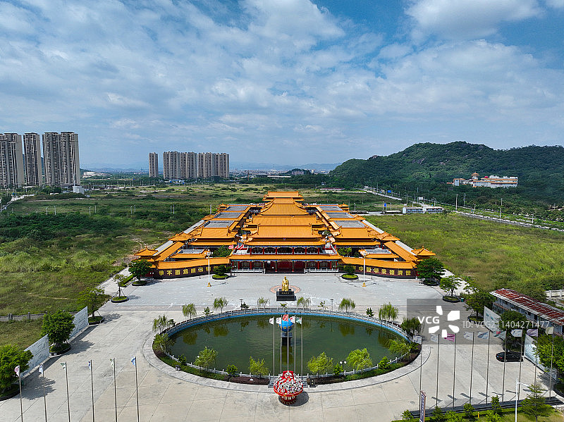 广东省潮州市太安堂麒麟丸非遗博物院麒麟阁中医药科技馆航拍图片素材