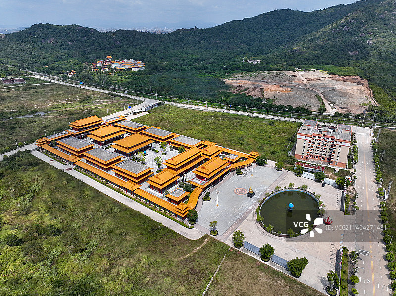 广东省潮州市太安堂麒麟丸非遗博物院麒麟阁中医药科技馆航拍图片素材